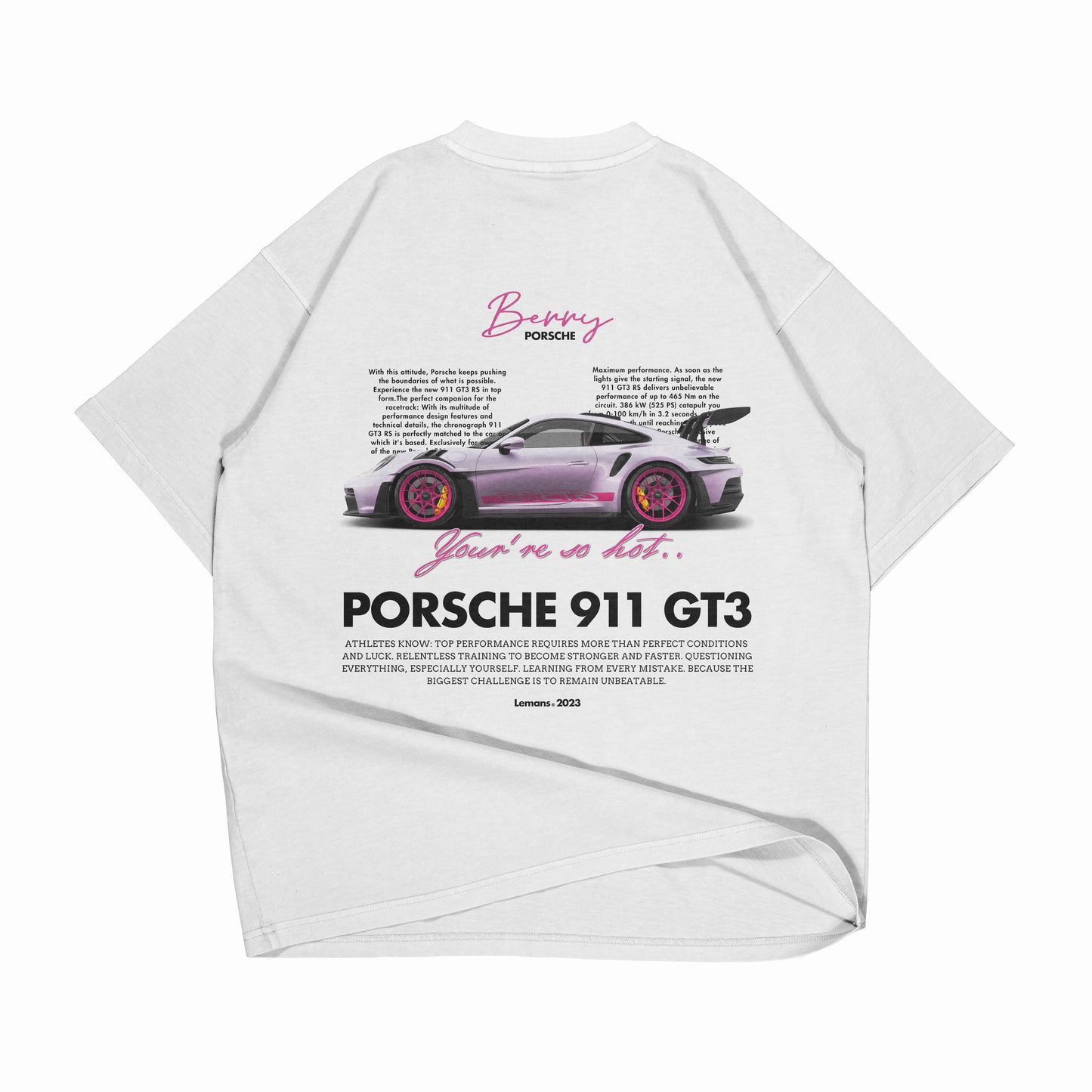 PLAYERA OVERSIZE “PORSCHE BERRY”