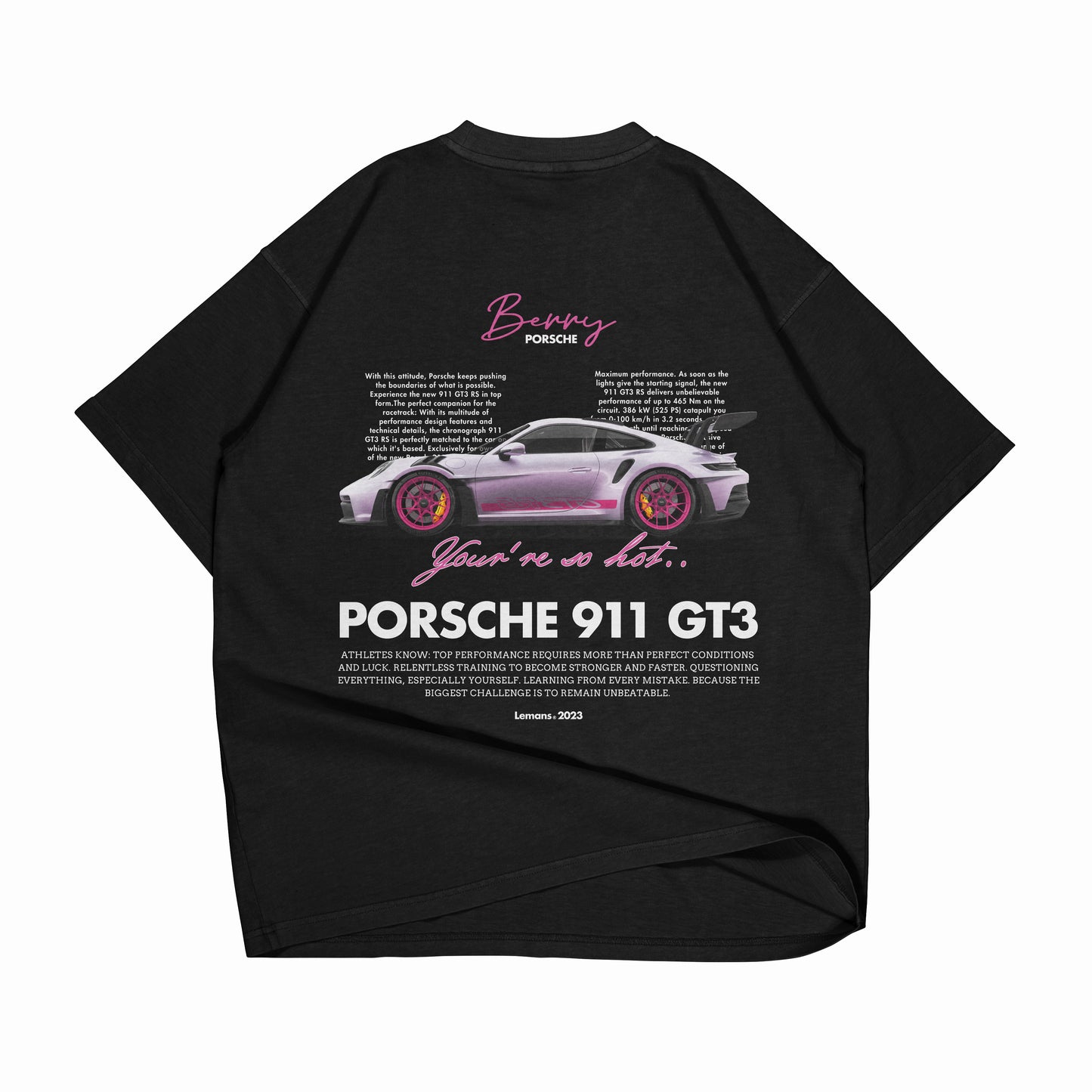 PLAYERA OVERSIZE “PORSCHE BERRY”