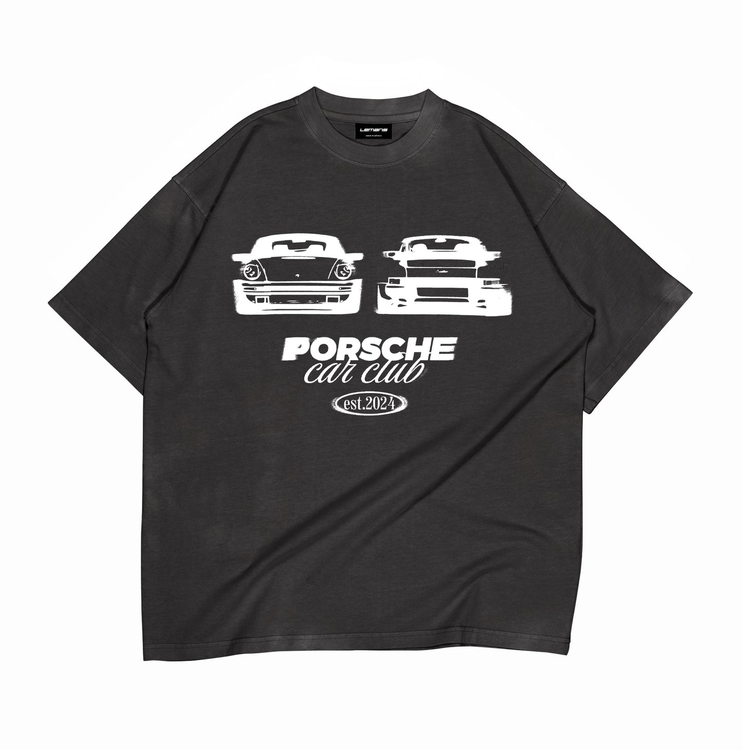 PLAYERA OVERSIZED DESLAVADA PORSCHE CLUB